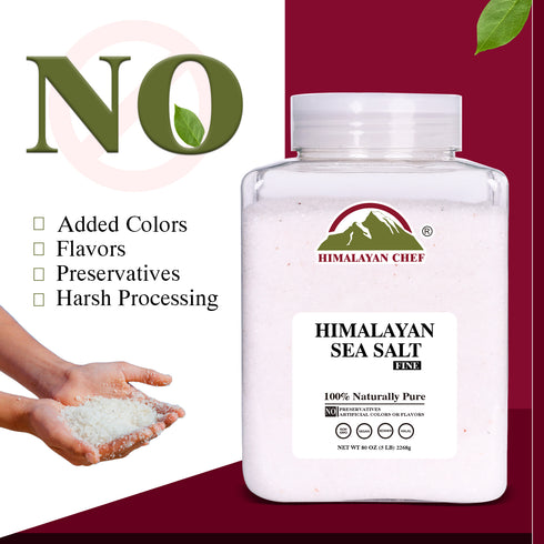 Himalayan Chef Sea Salt Fine Grain, 5 lbs Jar | 2 Pack